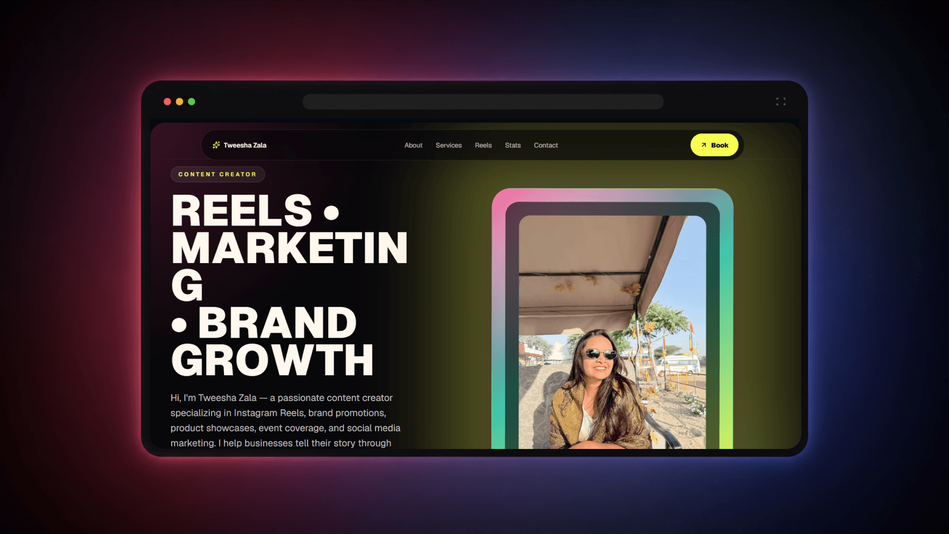 Tweesha Zala — Content Creator Portfolio screenshot 1