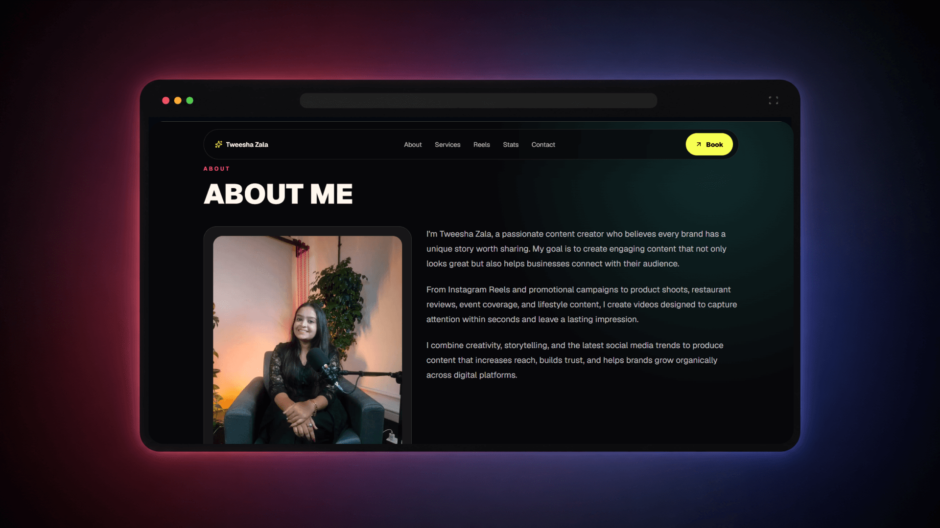 Tweesha Zala — Content Creator Portfolio screenshot 2