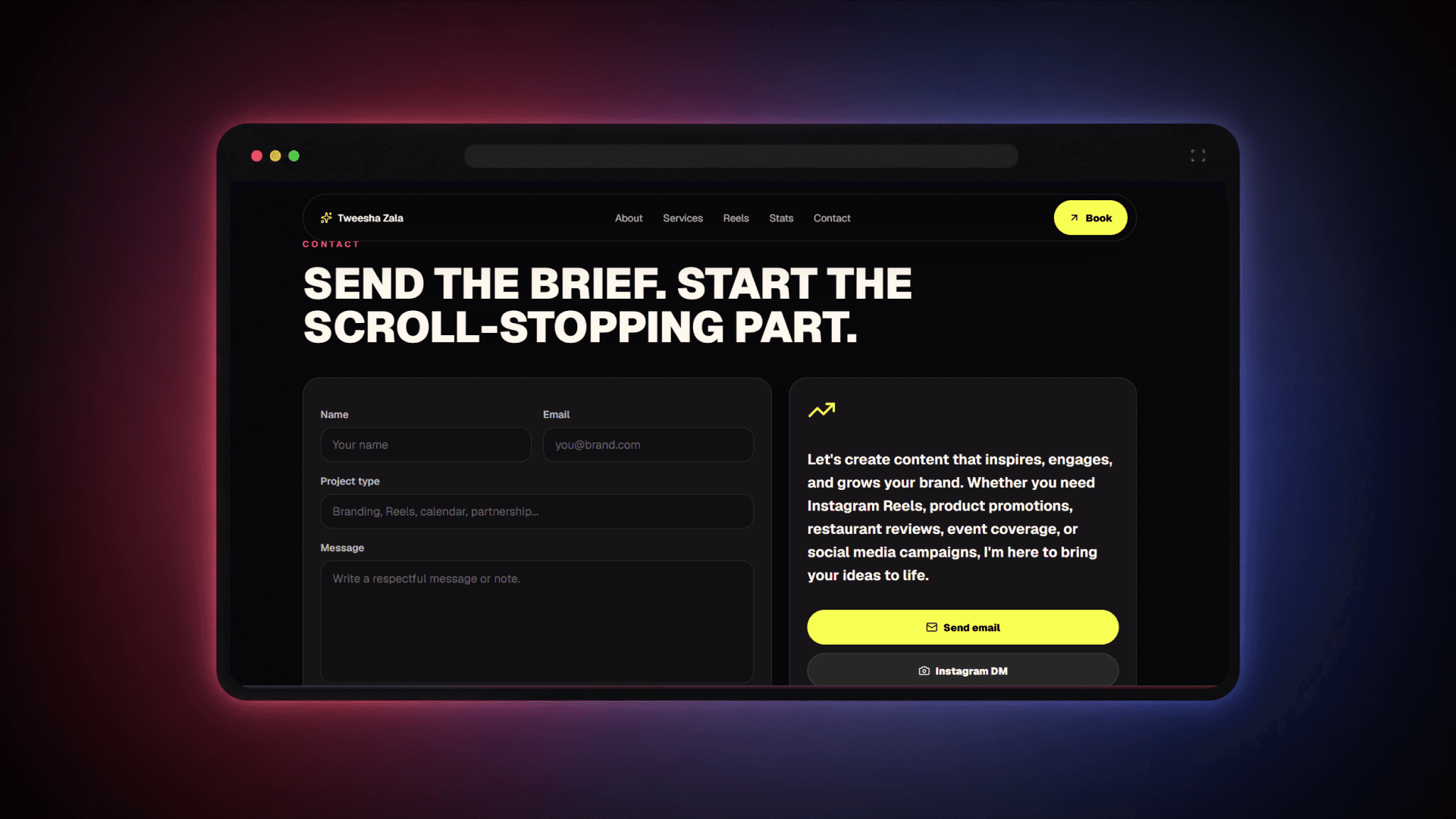 Tweesha Zala — Content Creator Portfolio screenshot 4