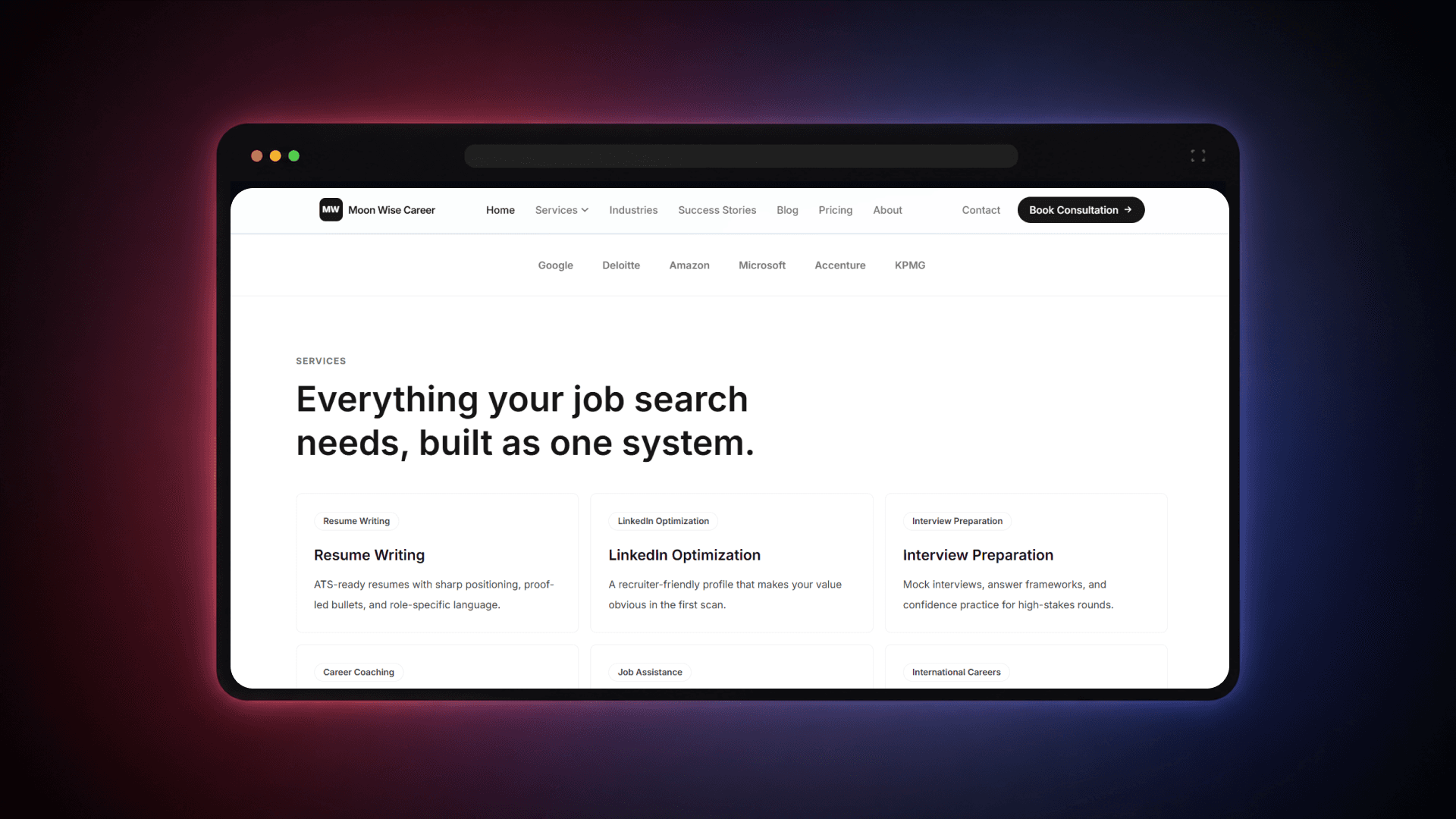 MoonWiseCareer screenshot 1